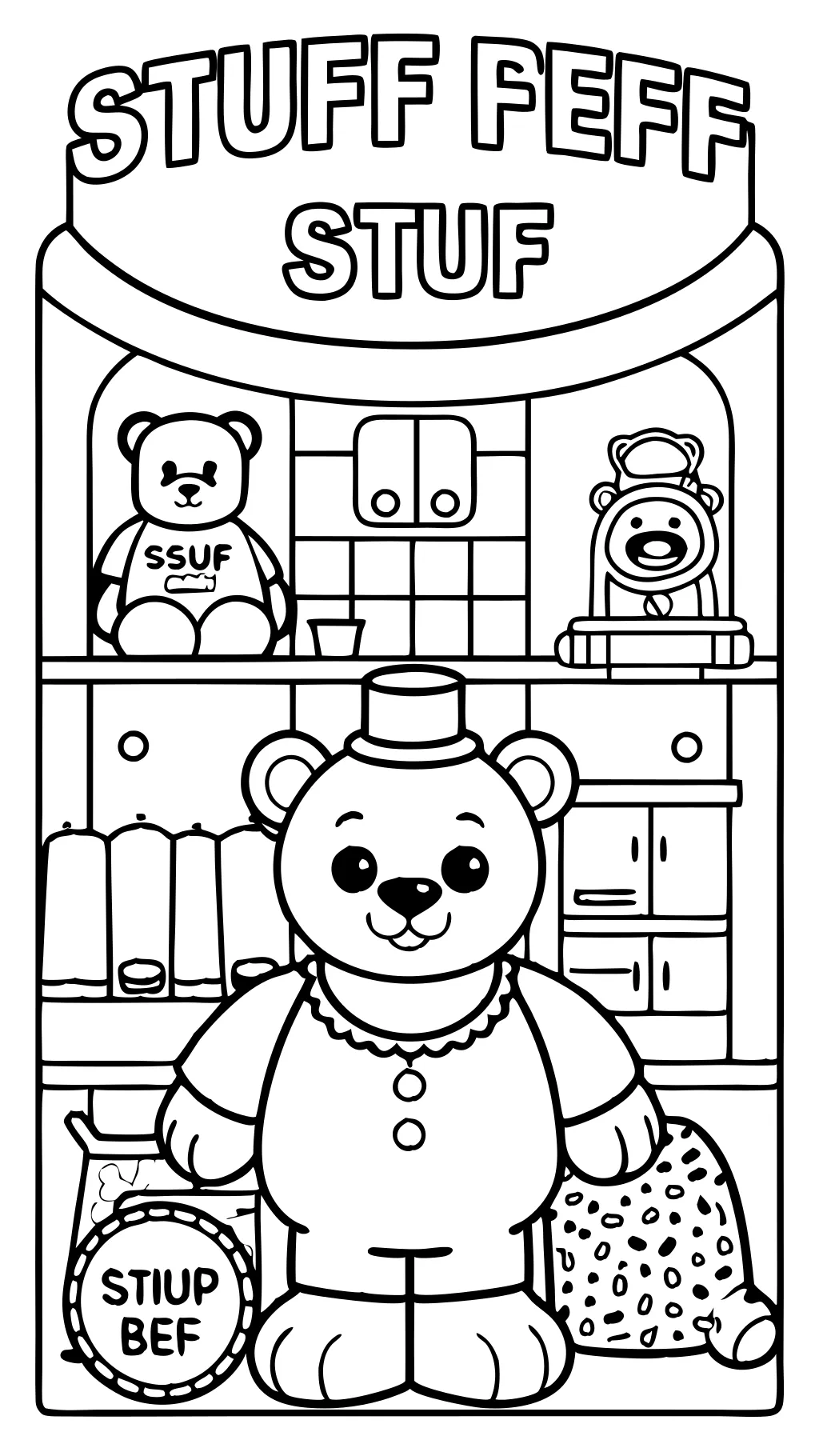 Construire une page à colorier d’ours